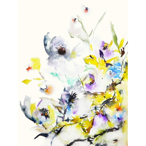 Summer Garden V Black Modern Wood Framed Art Print with Double Matting by Johannesson, Karin