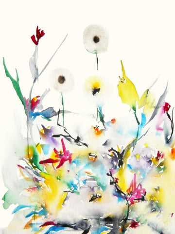 Summer Garden VI White Modern Wood Framed Art Print with Double Matting by Johannesson, Karin