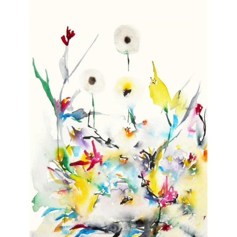 Summer Garden VI White Modern Wood Framed Art Print by Johannesson, Karin