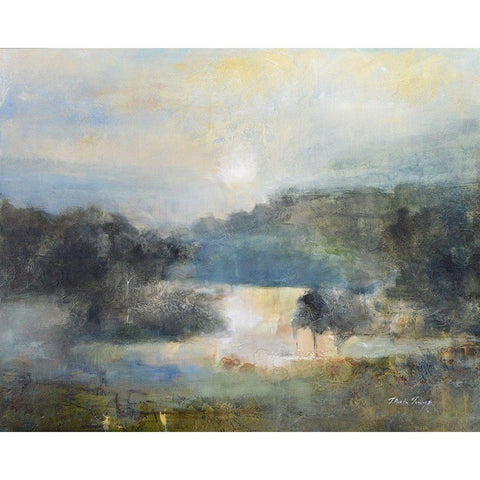 Valley Blue White Modern Wood Framed Art Print by Jennings, J Austin