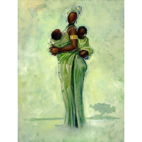 Raising Two Nations Black Modern Wood Framed Art Print with Double Matting by Jackson, Robert