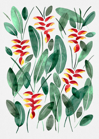 Hanging Lobster Claw White Modern Wood Framed Art Print with Double Matting by Juncos, Cami