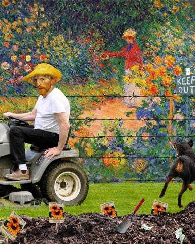 New Neighbor White Modern Wood Framed Art Print with Double Matting by Kite, Barry