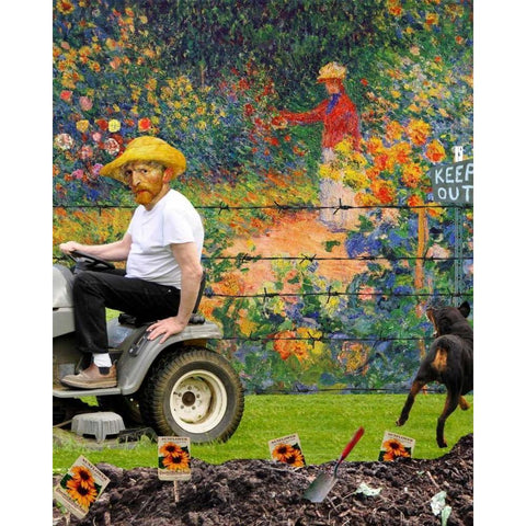 New Neighbor Black Modern Wood Framed Art Print with Double Matting by Kite, Barry