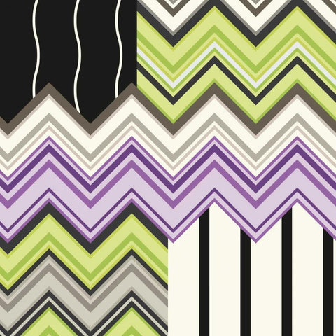 Jazzed 1 White Modern Wood Framed Art Print with Double Matting by Kroner, Janelle