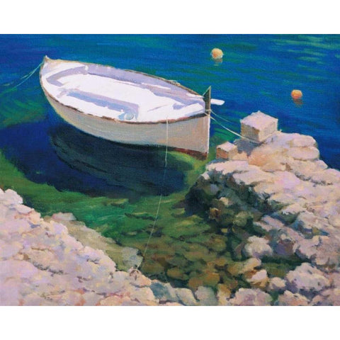 Boat Black Modern Wood Framed Art Print with Double Matting by Krioutchkov, Alex Hook