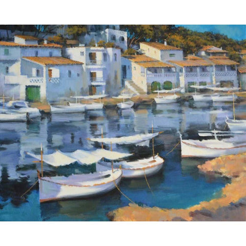 Cala Figuera Gold Ornate Wood Framed Art Print with Double Matting by Krioutchkov, Alex Hook
