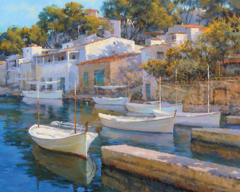 Cala Figuera 24 Black Ornate Wood Framed Art Print with Double Matting by Krioutchkov, Alex Hook