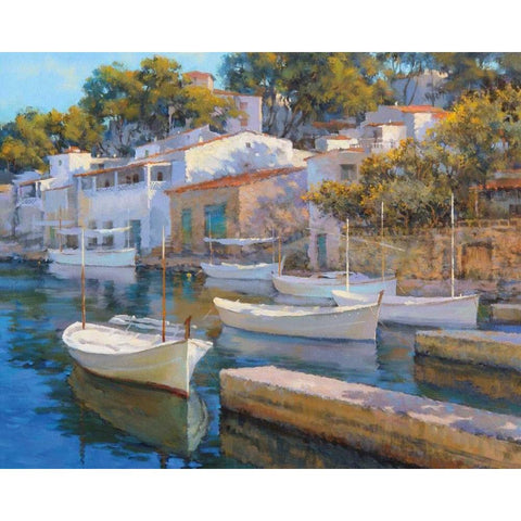 Cala Figuera 24 Gold Ornate Wood Framed Art Print with Double Matting by Krioutchkov, Alex Hook