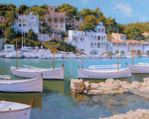 Cala Figuera 32 Black Ornate Wood Framed Art Print with Double Matting by Krioutchkov, Alex Hook
