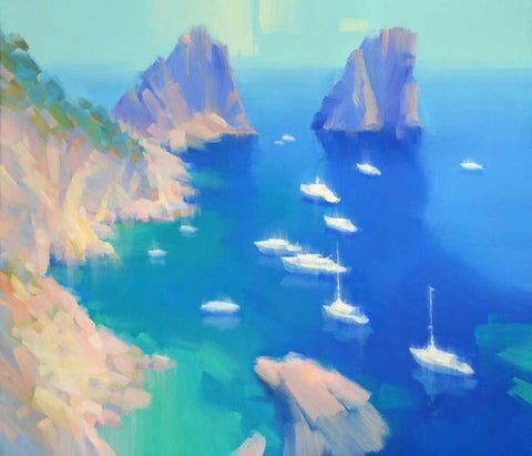 Capri II Black Ornate Wood Framed Art Print with Double Matting by Krioutchkov, Alex Hook