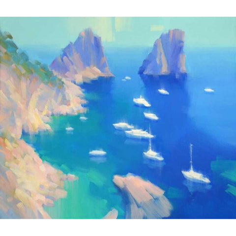 Capri II White Modern Wood Framed Art Print by Krioutchkov, Alex Hook
