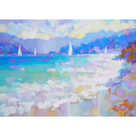 Mediterraneo White Modern Wood Framed Art Print by Krioutchkov, Alex Hook