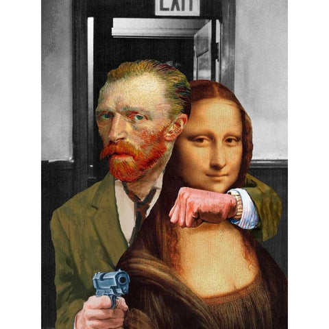 Art Theft Black Modern Wood Framed Art Print with Double Matting by Kite, Barry