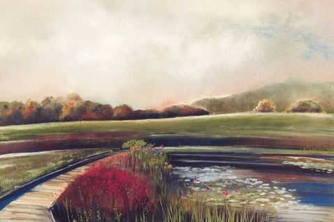 Edge of Autumn Black Ornate Wood Framed Art Print with Double Matting by Koury, Aleah