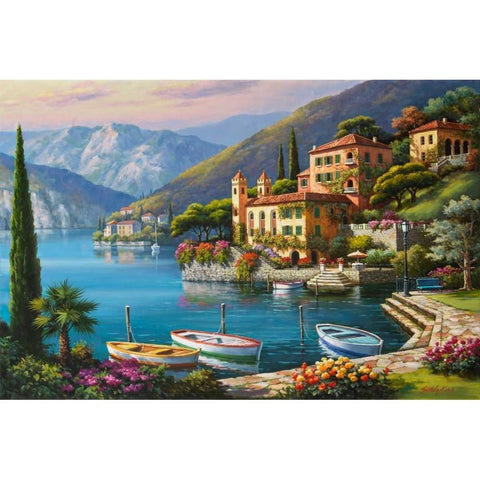 Villa Bella Vista Black Modern Wood Framed Art Print by Kim, Sung