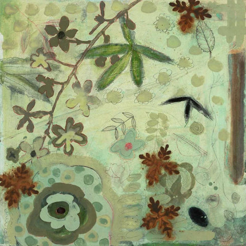 Floral Fantasies 3 Gold Ornate Wood Framed Art Print with Double Matting by Koury, Aleah