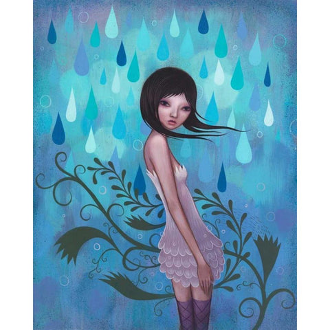 Morning Showers Black Modern Wood Framed Art Print with Double Matting by Ketner, Jeremiah