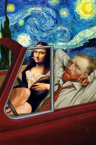 Starry Night Black Ornate Wood Framed Art Print with Double Matting by Kite, Barry