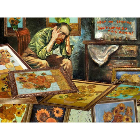 Help Me Gold Ornate Wood Framed Art Print with Double Matting by Kite, Barry