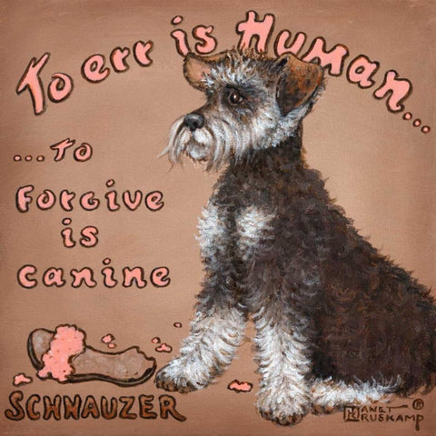 To Forgive Is Canine White Modern Wood Framed Art Print by Kruskamp, Janet