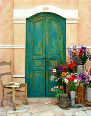 Fleuriste, Provence Black Ornate Wood Framed Art Print with Double Matting by Klug, Alan