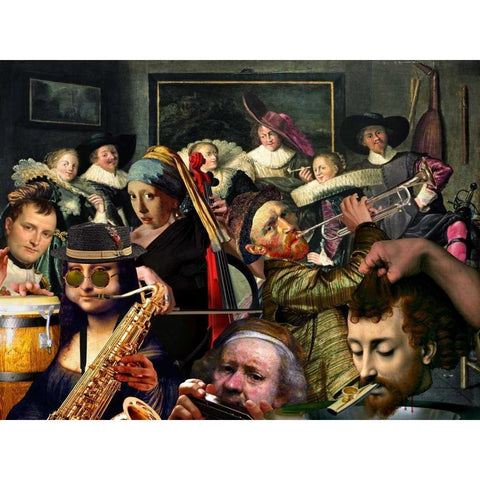 Dinner Music Black Modern Wood Framed Art Print by Kite, Barry