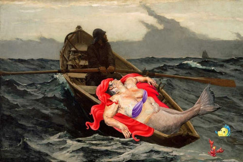 Catch of the Day Black Ornate Wood Framed Art Print with Double Matting by Kite, Barry