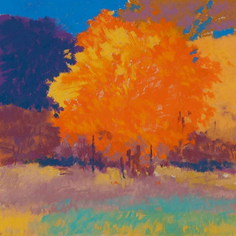 Orange Maple Black Modern Wood Framed Art Print with Double Matting by Kelly, Mike
