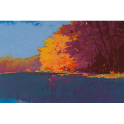 River Bank Black Modern Wood Framed Art Print with Double Matting by Kelly, Mike