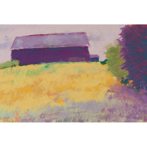 Wheat Field Black Modern Wood Framed Art Print with Double Matting by Kelly, Mike