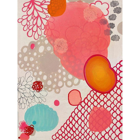 Pink Dragon Bubblegum Black Modern Wood Framed Art Print with Double Matting by Kleinpeter, Maggie