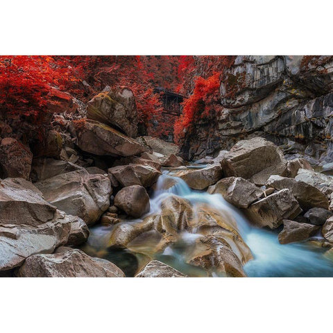 Othello Tunnels Black Modern Wood Framed Art Print by Kostka, Vladimir