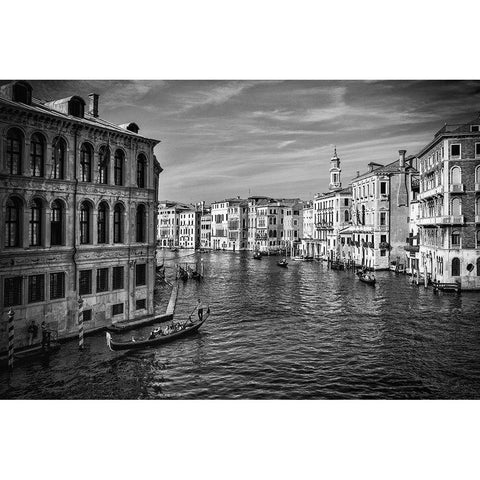 Venice Black Modern Wood Framed Art Print with Double Matting by Kostka, Vladimir