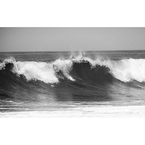 Wave BW Black Modern Wood Framed Art Print by Kostka, Vladimir