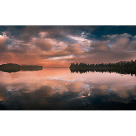 Western Sunset Gold Ornate Wood Framed Art Print with Double Matting by Kostka, Vladimir