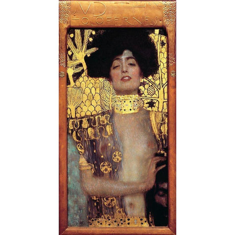 Judith I Gold Ornate Wood Framed Art Print with Double Matting by Klimt, Gustav