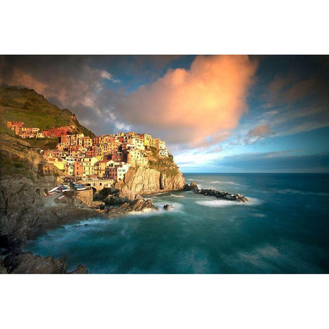 Cinque Terre, Italia Gold Ornate Wood Framed Art Print with Double Matting by Klug, Alan