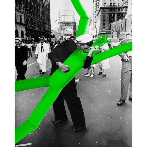 Inflatable Tube Man Black Modern Wood Framed Art Print with Double Matting by Kite, Barry