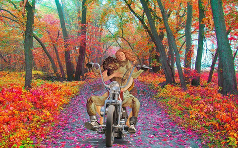 Jesus and His Bitch Black Ornate Wood Framed Art Print with Double Matting by Kite, Barry