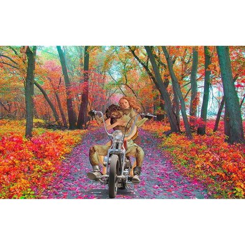 Jesus and His Bitch Black Modern Wood Framed Art Print by Kite, Barry