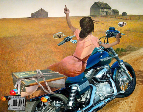 Leaving Black Ornate Wood Framed Art Print with Double Matting by Kite, Barry