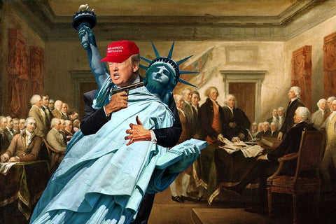 Nobody Move! Black Ornate Wood Framed Art Print with Double Matting by Kite, Barry