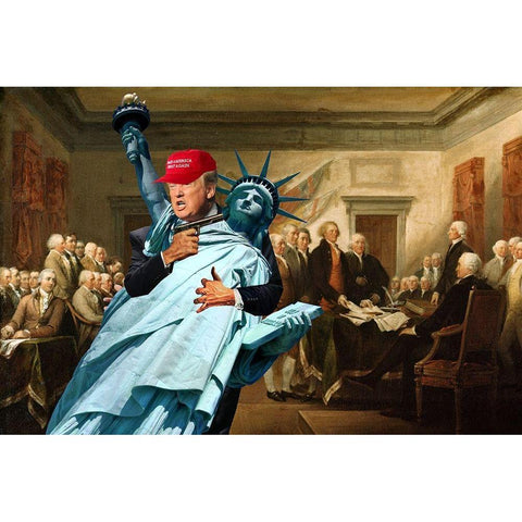 Nobody Move! White Modern Wood Framed Art Print by Kite, Barry