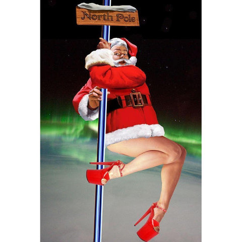 North Pole Dancer Gold Ornate Wood Framed Art Print with Double Matting by Kite, Barry