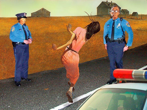 Random Testing White Modern Wood Framed Art Print with Double Matting by Kite, Barry