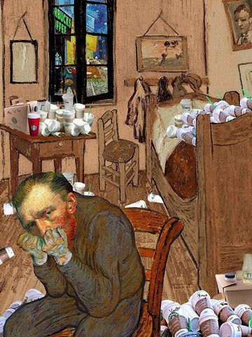 Signs of Substance Abuse Black Ornate Wood Framed Art Print with Double Matting by Kite, Barry