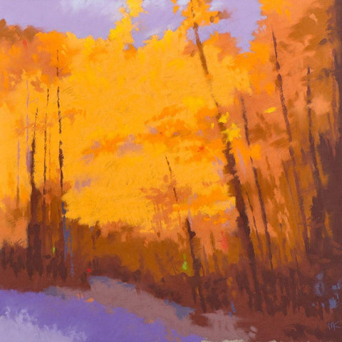 Orange to the Edge White Modern Wood Framed Art Print by Kelly, Mike