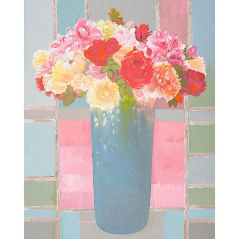 Blossoming Brilliance White Modern Wood Framed Art Print by Khorasani, Hooshang