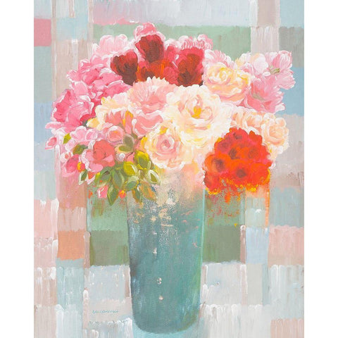 Springtime Assortment White Modern Wood Framed Art Print by Khorasani, Hooshang